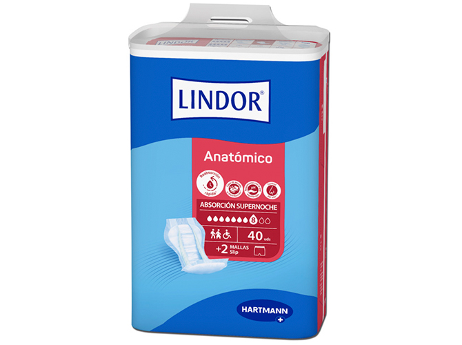 Absorbente anatómicos elásticos para personas ambulantes y activas con capacidad de absorción de 6 a 8 gotas según modelo - Lindor