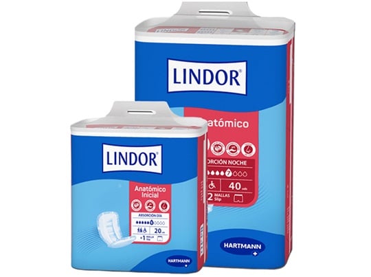Absorbente anatómicos elásticos para personas ambulantes y activas con capacidad de absorción de 6 a 8 gotas según modelo - Lindor