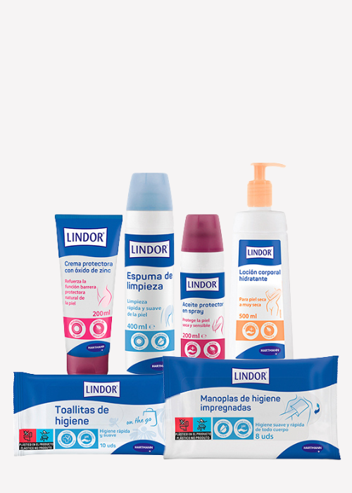 Productos para el cuidado de la piel en adultos con incontinencia urinaria - Lindor
