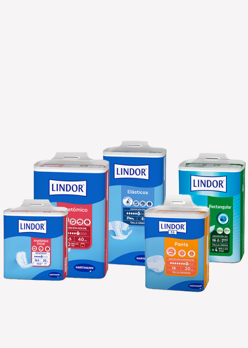Gama de absorbentes Lindor para diferentes niveles de incontinencia urinaria